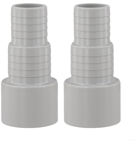 Lot de 2 adaptateurs de tuyau de pompe de piscine de 50 mm pour tuyaux de 32 mm et 38 mm ID pour tuyaux Construction ABS pour systèmes de piscine standard