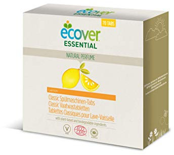 Ecover Essential Tablettes Lave-Vaisselle, Nettoyant aux Extraits Botaniques pour Lave-Vaisselle, Parfum Citron, 70 Tablettes