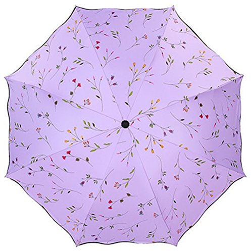 Maibar Ombrelle Compact Parapluies pliants UV Protection contre le vent Parapluie de voyage Protection UV Résistant à l'eau Parasols (B-Violet)