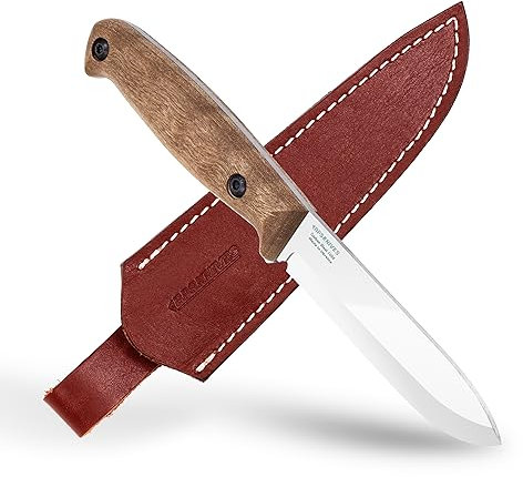 BPSKNIVES BS1FTS - Cuchillo de hoja fija de acero carbono afilado con vaina - Cuchillo de campamento compacto de supervivencia para exteriores