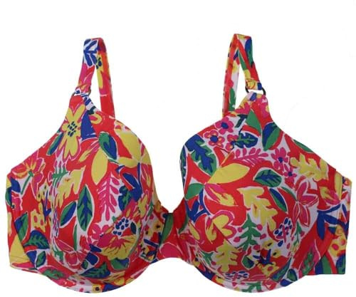 Liv Lingerie Sujetador acolchado con aros para mujer, parte superior o parte inferior de bikini con estampado tropical/floral, Pink Mix, 75G