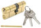 Security Anti-Snap Euro Lock Cylinder- Brass Replacement Lock Barrel (Brass, 75mm(35/40))