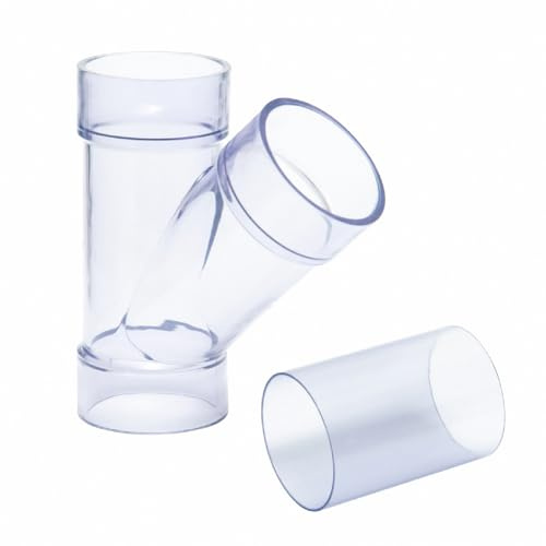 POWERTEC 2-1/2 Inch ID Y Fitting for 2-1/2 Inch OD Dust Collection Pipes, Adapters and Fittings with Splice for 2 1/2 Inch ID Dust Collection Hose Connector, 1 set (70320)