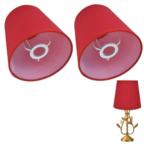 2er-Set Premium Lampenschirm, Lampenschirm Stehlampe Lampenschirm Hängelampe Lampenschirm Für Tischlampe Kerze Kronleuchter Lampenschirm Wandleuchte Pendelleuchte Fass Stoff Lampenschirme (Rot)