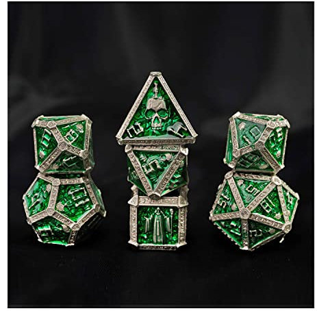 Totenkopf-Würfel-Set, polyedrische Würfel, geeignet für Dungeons and Dragons, RPG, MTG, Tischspiele, D&D, Pathfinder, Shadowrun und Mathematikunterricht