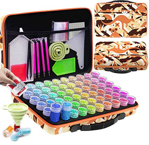 ARTDOT 5D Diamond Painting Zubehör Boxen, 60 Stück Diamond Painting Koffer für Diamond Painting Bilder Steine Samen Schmuck Strass Perlen DIY Handwerk Als Geschenk (Australien)