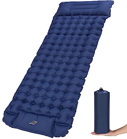 Zawaer Colchoneta De Camping Inflable Ultraligera para Dormir con Almohada, Esterilla Camping,Colchones Campings Autohinchable, Esterilla Dormir, para Exteriores, Senderismo
