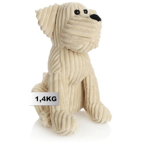 com-four® Türstopper - schwerer Türhalter - süßes Hundedesign - funktionelles Wohnaccessoire - Stopper für Fenster und Türen - optimal bei Durchzug (Hund Oskar)