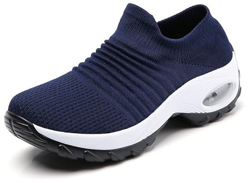 Scarpe Terapeutiche per Diabetici da Donna Scarpe da Corsa Scarpe Alluce Valgo Piedi Gonfi, Scarpe da Ginnastica Leggere E Traspiranti Antiscivolo Scarpe Ortopediche per Artrite Edema,Blue/B-40 EU