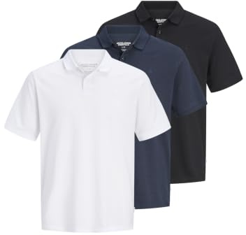 JACK & JONES Jjebasic Polo S 3Pk MP Noos, Blazer Blu Marine, S