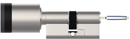 ABUS Cilindro intelligente per porta CYLOX One, apertura senza chiave con smartphone e altri accessori, serratura con protezione antiforatura, apertura tramite pomello esterno, con chiave interna,