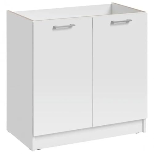 Cuisineandcie - Meuble sous-évier Eco Blanc 2 Portes L 80 cm