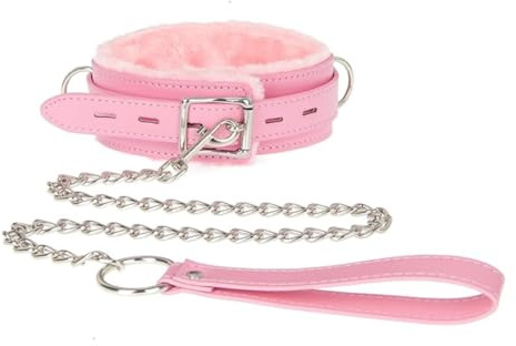WOL VEE Collier en cuir pour femme, 4 couleurs, taille réglable B128 (Rose)