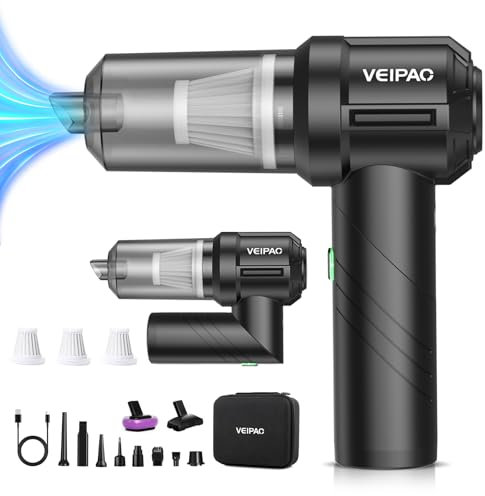 Handstaubsauger kabellos: 18KPA Faltbarer Handstaubsauger – 6000 mAh wiederaufladbarer 4-in-1 tragbarer Mini-Staubsauger für Auto- und Heimbüro-Reinigung