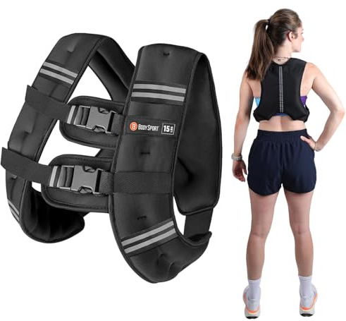 Body Sport Gewichtsweste, 6,8 kg. Verstellbare Fitnessweste für Krafttraining, Laufen, Gehen und Ausdauertraining