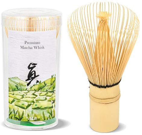 ata Traditional Matcha Whisks (Chasen) – Shin Tea Whisk, Handmade Bamboo Whisk for Matcha Tea. Firm & durable tine design, easily creating foam for an authentic matcha experience.