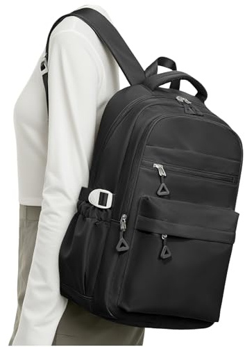 pectodox Sac à Dos College Renforcé, Cartable Collège Garçon 14 Pouces, Sac à Dos Scolaire avec Compartiment Ordinateur Portable, Sac D'école Daypack Décontracté pour Filles Garçons, Noir