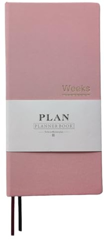 Pocket månadsvis veckoplanerare odaterad veckoplanerare 144 sidor anteckningsbok organisationsagenda (rosa)