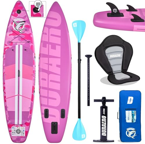 Aufblasbares Stand Up Paddle Board, Kamera Halterung, 330 x 76 x 15 cm,Bis zu 150 kg, Fußschlaufe Pumpe, Rucksack (Rosa 330x76x15cm)