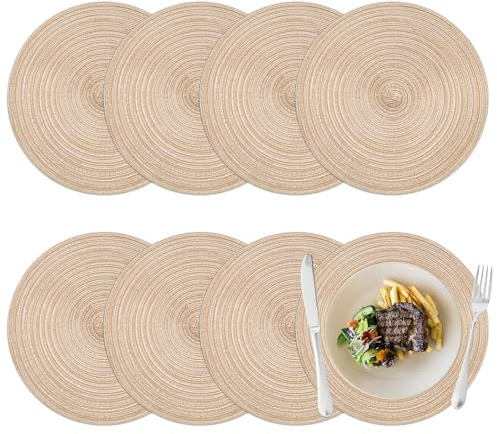 8 Piezas 30 cm Manteles Individuales Redondos Lavables