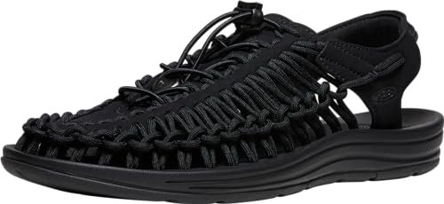 Keen Herren Uneek M Durchgängies Plateau Sandalen, Schwarz, Schwarz (Black), 45 EU