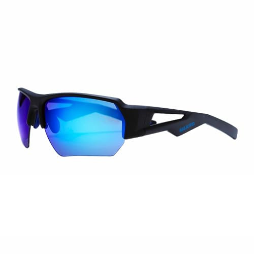 NAKED Optics Sports Sunglasses (CHARGE Halfframe Black/Lens Blue)