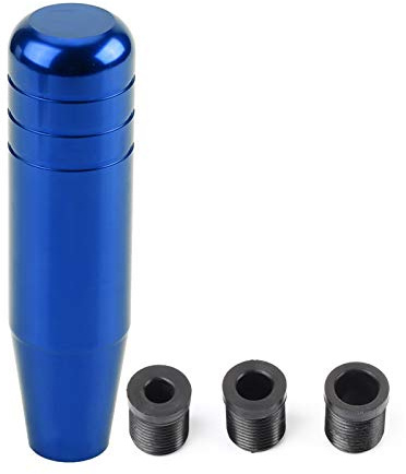 KIMISS Volante de cambio de aluminio universal para coche, pomo de palanca de cambios manual, 13 cm azul, diseño ergonómico, agarre cómodo