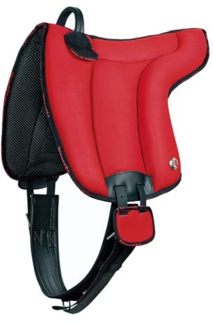 PIONEER Reitsattel aus widerstandsfähigem und atmungsaktivem Air Mesh für Natural Horsemanship, Made in Italy Comfort, Bareback 55x50cm mit Neoprengurt - Schwarz