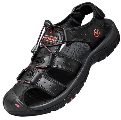 ZYLDK Sports Outdoor Sandals Summer Men's Shoes Trekking Hiking Casual Man | Closed-Toe Leather Walking Touch Lightweight Athletic Trail Easy Slip-On Beach Footwear Comfort & Support