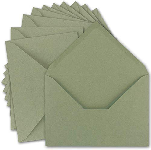 NEUSER PAPIER 25 x vintage kuvert DIN C5 kraftpapper 120 g/m² 157 x 225 mm grön återvinning våt självhäftande spetsig klaffmiljö av GUSTAV NEUSER