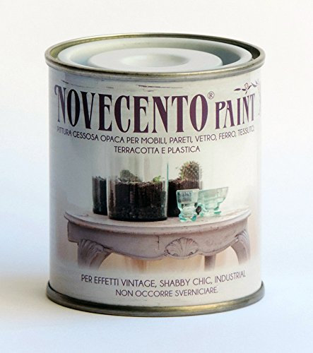 Gualtiero Meazza Novecento Paint Pittura Gessosa Opaca stile Shabby Chic per Mobili Pareti Vetro Gesso - Bianco Neve 125 Ml