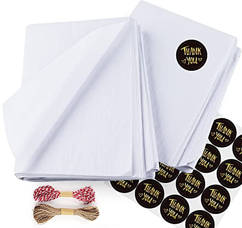 Sweelov Seidenpapier 50 Blatt 50 x 70cm weiß bastelpapier Papier Transparentpapier zum Pompoms Verpacken Tischdeko DIY,Kartengestaltung, Dekorieren