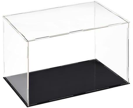 sourcing map Acrylic Clear Display Case Box Dustproof Protection Showcase Cube Collectibles Show Box 30x15x20cm