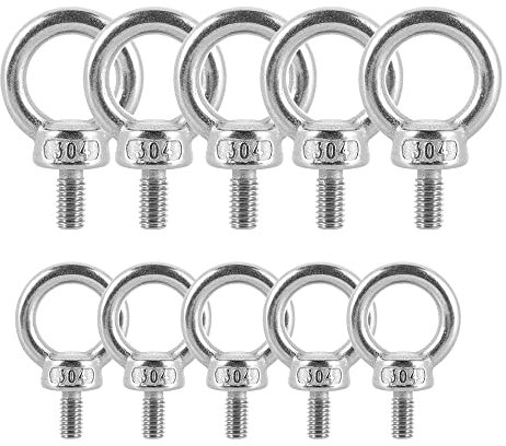 DXLing 10 Stück Ringschrauben aus Edelstahl M5 und M6 Ringösen Augenbolzen Ringbolzen Augbolzen Ringschraube Augenschraube Ösenschraube mit Metrischem Gewinde für Rolle Des Befestigens Und Hängens
