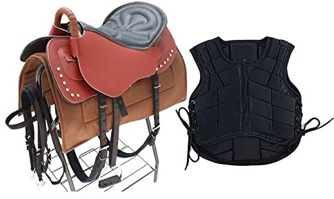 Reitweste Reittrainingsweste Körpersicherheit Gepolsterte Schutzausrüstung Für Unisex Erwachsene Jungen Mädchen Kinder, Ponysättel (Schwarz S+A)