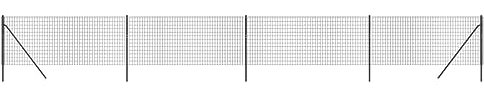 Tidyard Maschendrahtzaun Komplett Set Maschendraht Zaunset Kaninchendraht Gartenzaun Anthrazit 1x10 m Verzinkter Stahl