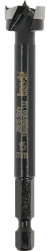 kwb Broca Forstner de 15 mm de diámetro (para madera, cabeza forjada, afilado especial, agujeros rápidos y sin desgarros, punta central rectificada en 4 lados, para destornilladores y taladros