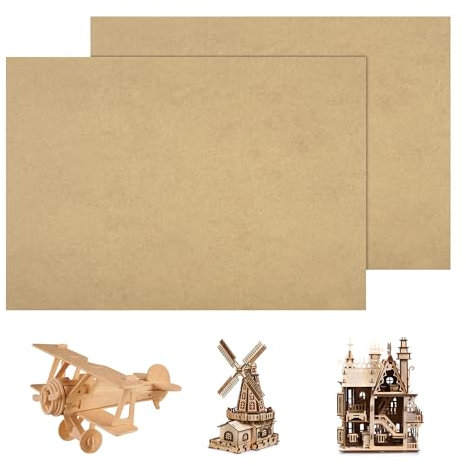 Kssvzz 2 tableros de MDF A3 para manualidades, reemplazo de tablero de fibra de densidad media, tablero de dibujo de artista para grabado láser, pintura y decoración (42 x 30 cm x 4 mm)