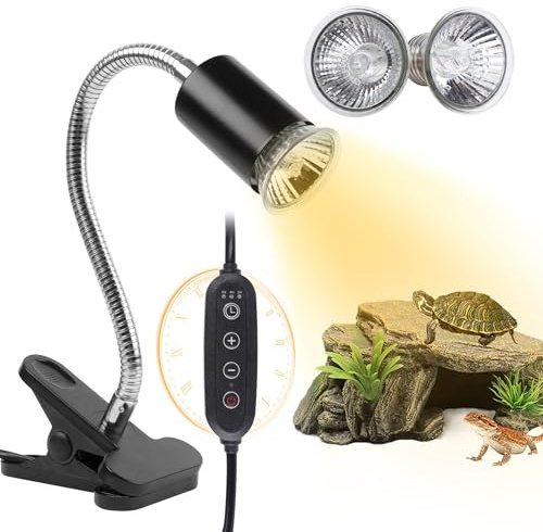 REPTI HOME Schildkröte Wärmelampe Terrarium, Reptilien UVA UVB Lampe Terrarium 25W+50W, E27 Wärmelampe Basking Spot für Schildkröte, Schlange, Eidechse