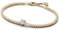 PANDORA Timeless Funkelndes Herz Tennisarmband aus Sterling-Silber mit 14 Karat vergoldeter Metalllegierung und Zirkonia, 20cm, 560041C01-20
