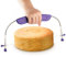 Difistik Cake Cutter, Adjustable Cake Leveler with Stainless Steel Wires and Purple Handle, Cake Cutter Leveller, Kitchen Accessory Baking Tool