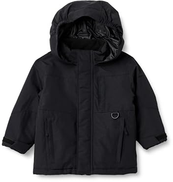Amazon Essentials Boys' Water Resistant Ski Winter Jacket, Black, X-Large