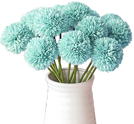 Iyalezirk Sidenblommor maskros blombukett konstgjorda konstgjorda blommor med krysantemum bollar för hem trädgård bröllop dekoration G