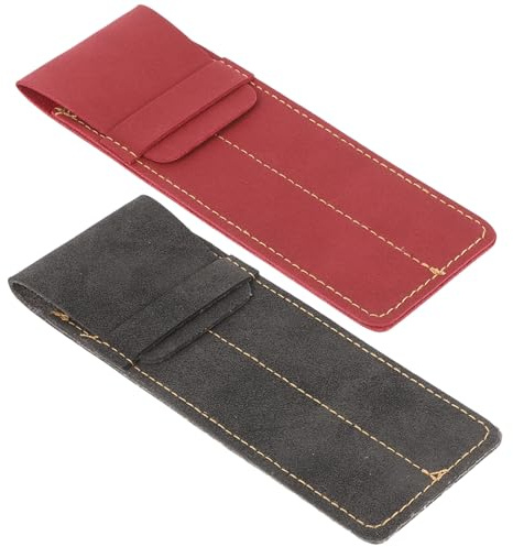 TOVINANNA Stifteetui Leder 2 Stück-Pack für Füllfederhalter und Kugelschreiber – 16,5 X 6cm Schützt vor Staub und Kratzern Geschenkverpackung