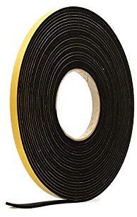 RS® Neoprene Rubber Self-Adhesive Sponge Strip 10mm Wide x 5mm Thick x 10m Long for Sealing, Weather Strip, Cushioning, Anti-Vibration, Anti-Slip, Gaskets & DIY