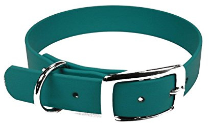 LENNIE BioThane Halsband, Dornschnalle, 16 mm breit, Größe 30-36 cm, Petrol/Teal, Aufdruck möglich