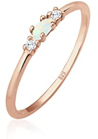 Elli Anillo Solitario de mujer con plata - Tamaño 12