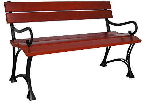 k koma Parkbank 120cm GARTENMÖBEL Sitzbank Gartenmöbel Holzbank Bank MASSIVHOLZ (Eiche Hell)