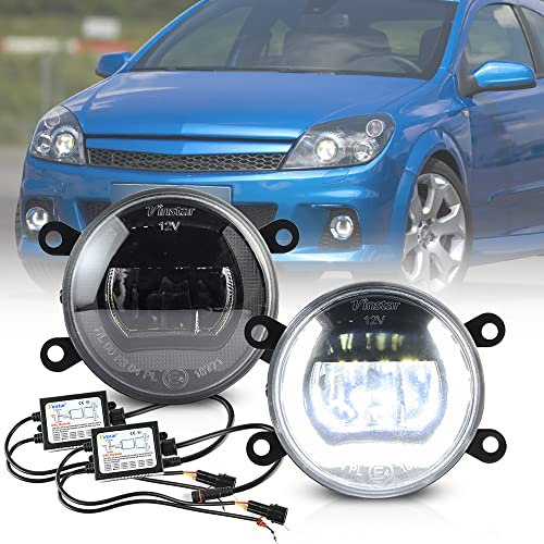 Nslumo LED DRL Halo Ring Tagfahrlicht Nebelscheinwerfer für Opel Vauxhull Astra H G OPC GTC Vectra C/G Corsa D Tigra Signum Zifria B Led Frontstoßstange DLR Nebelscheinwerfer E4 Mark