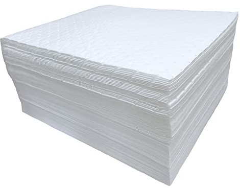 LEOSO Almohadillas absorbentes de aceite pesado, absorbente de peso pesado, solo aceite, 15 x 20 pulgadas, 50 almohadillas